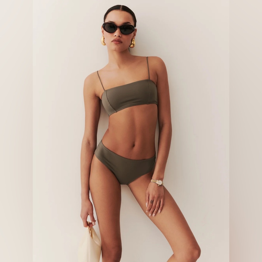 Reformation Evora Bikini Bottom Brown - Size S